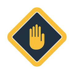 Image showing Icon Of Warning Hand