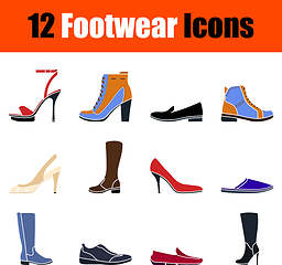 Image showing Footwear Icon Set