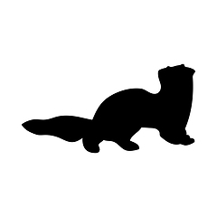 Image showing Siberian Weasel Silhouette
