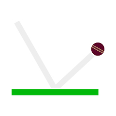 Image showing Cricket Ball Trajectory Icon