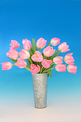 Image showing Beautiful Bouquet of Pink Spring Tulip Flowers