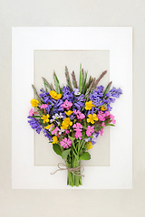 Image showing Spring Beltane Wildflower Bouquet of English Flowers