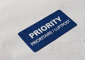 Image showing Priority mail label