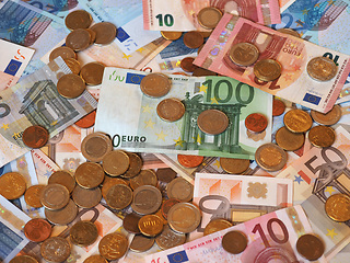 Image showing Euro (EUR) notes and coins, European Union (EU)