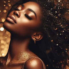 Image showing Fashion concept of a stunning and beautiful black woman