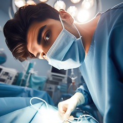 Image showing doctor in scrubs and mask