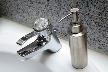 Image showing Faucet with soap dispenser