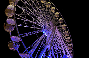 Image showing Ferris wheel at night