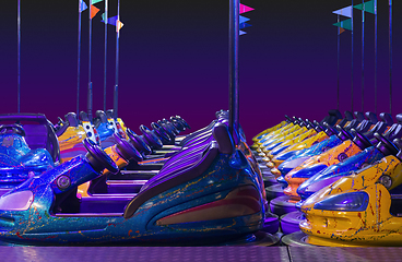 Image showing colorful bumper cars