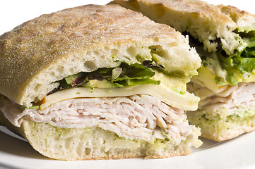 Image showing gourmet turkey sandwich 