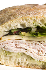 Image showing gourmet turkey sandwich