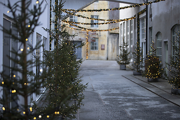 Image showing Christmas Decorated Alley