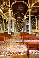 Image showing Interior of the cathedral Basilica de Nuestra Senora de los Angeles in Cartago in Costa Rica