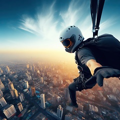 Image showing person skydiving and freefalling 