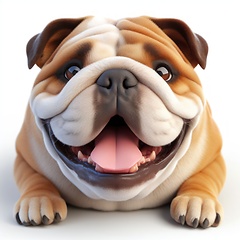 Image showing adorable happy british bulldog dog