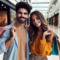 Image showing young attractive couple shopping