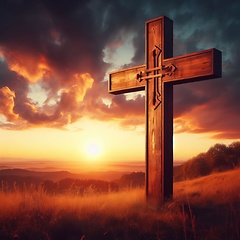 Image showing christian cross standing strong