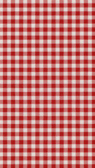 Image showing Red checkered fabric texture background - vertical