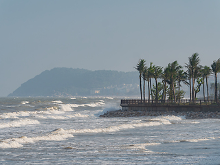 Image showing Sam Son Beach, Thanh Hoa, Vietnam on a windy day