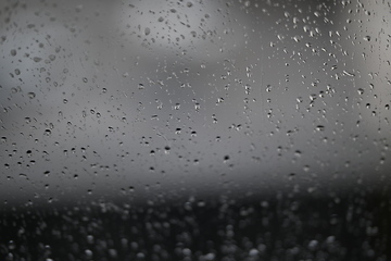 Image showing Water drops on fogged glass with a gray brightness gradient