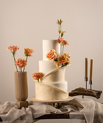 Image showing Three tiered wedding cake