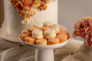 Image showing Sweet pastel colored macarons