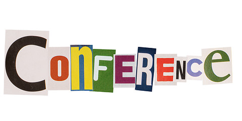 Image showing The word conference made from cutout letters