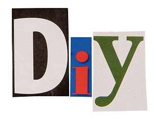 Image showing The word diy made from cutout letters