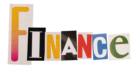 Image showing The word finance made from cutout letters