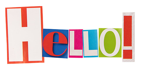 Image showing The word hello made from cutout letters