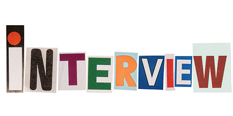 Image showing The word interview made from cutout letters