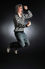 Image showing Guy in striped clothes