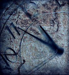 Image showing Clock, closeup or rustic analog for time, schedule or alarm background and vintage, agenda or timer. Watch, hour or minutes for reminder, countdown or deadline with antique, snooze and classic number