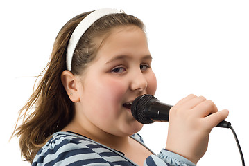 Image showing Closeup Child Singing