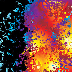 Image showing black ink splat border rainbow