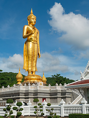 Image showing Golden standing Buddha in Hat Yai, Thailand