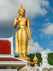 Image showing Golden standing Buddha in Hat Yai, Thailand