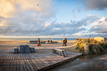 Image showing People at the harbor of Calais. Photography taken in France