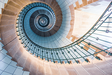 Image showing High lighthouse stairs, vierge island, brittany,france