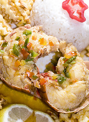Image showing caribbean lobster tail dinner