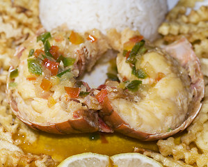 Image showing caribbean lobster tail dinner