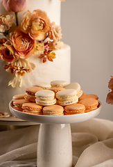 Image showing Macaron and wedding cake