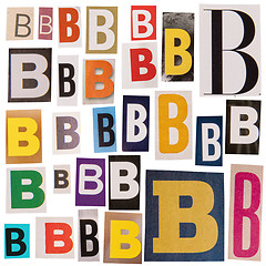 Image showing Letter B cut out from newspapers