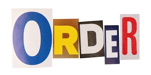 Image showing The word order made from cut out letters