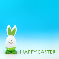 Image showing Happy Easter Fun Green Bunny Egg  