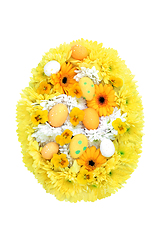 Image showing Easter Egg and Flowers Concept Shape