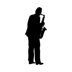 Image showing Saxophonist Silhouette