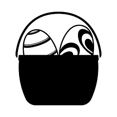 Image showing Easter Basket With Eggs Icon