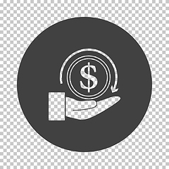 Image showing Cash Back Coin To Hand Icon