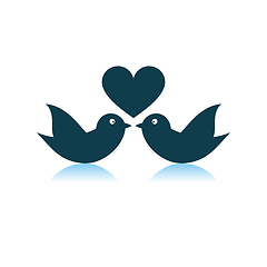 Image showing Dove With Heart Icon